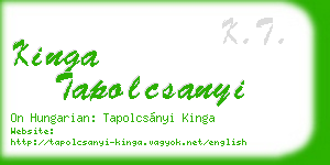 kinga tapolcsanyi business card