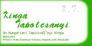 kinga tapolcsanyi business card